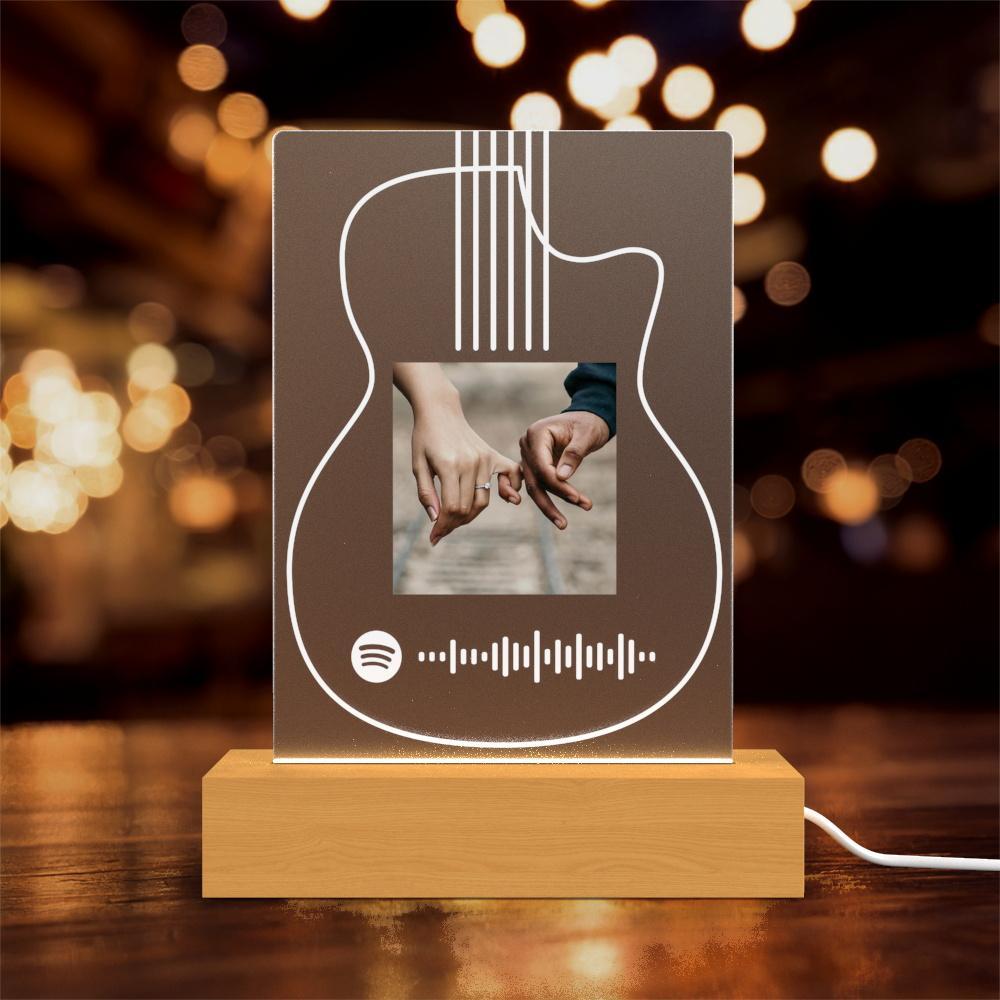 Spotify Glass Night Light Music Spotify Engraving Night Light Personalized Gift