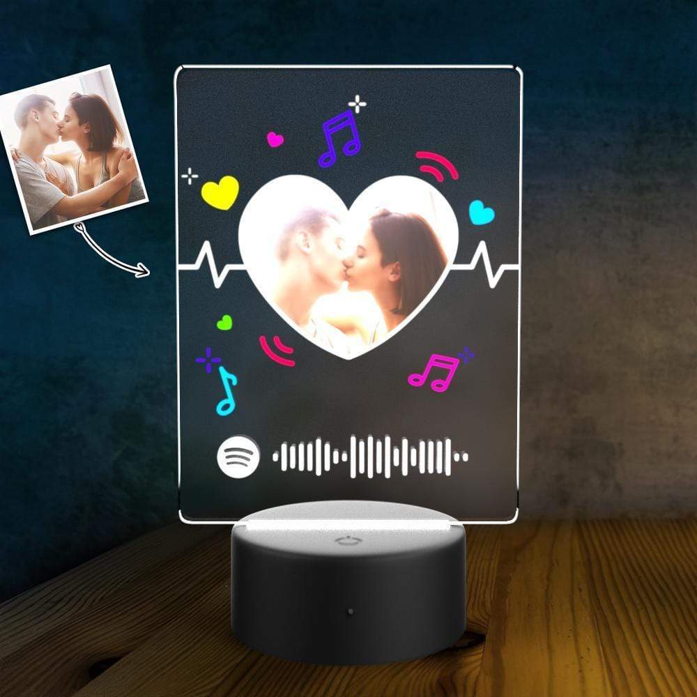 Custom Photo Spotify Plaque Lamp Christmas Gifts for Family - 7 Colors