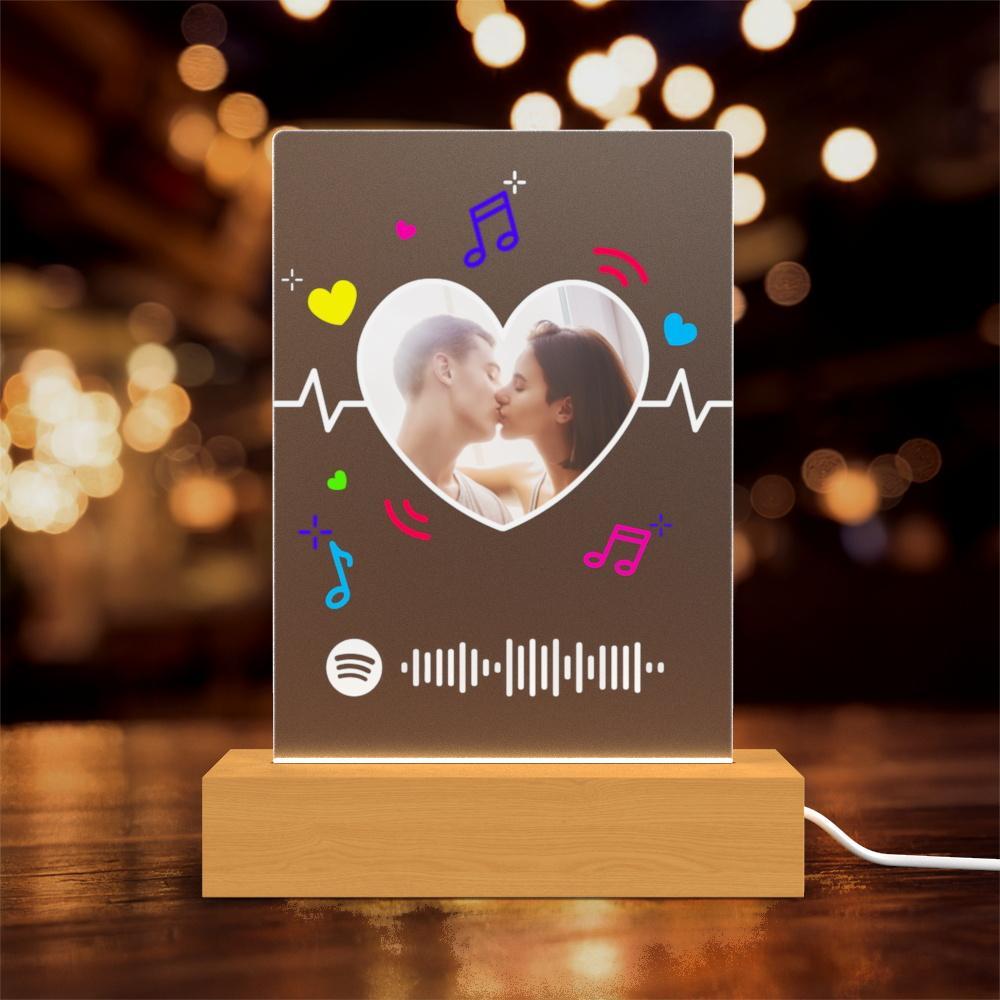 Spotify Glass Night Light Music Spotify Engraving Night Light Personalized Gift