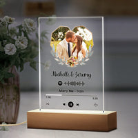 Wedding Gift Custom Spotify Keychain Spotify Code Plaque and Night Light Gift For Couple