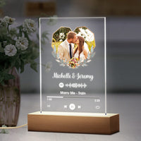 Wedding Gift Custom Spotify Keychain Spotify Code Plaque and Night Light Gift For Couple