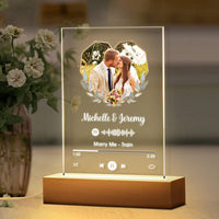 Wedding Gift Custom Spotify Keychain Spotify Code Plaque and Night Light Gift For Couple