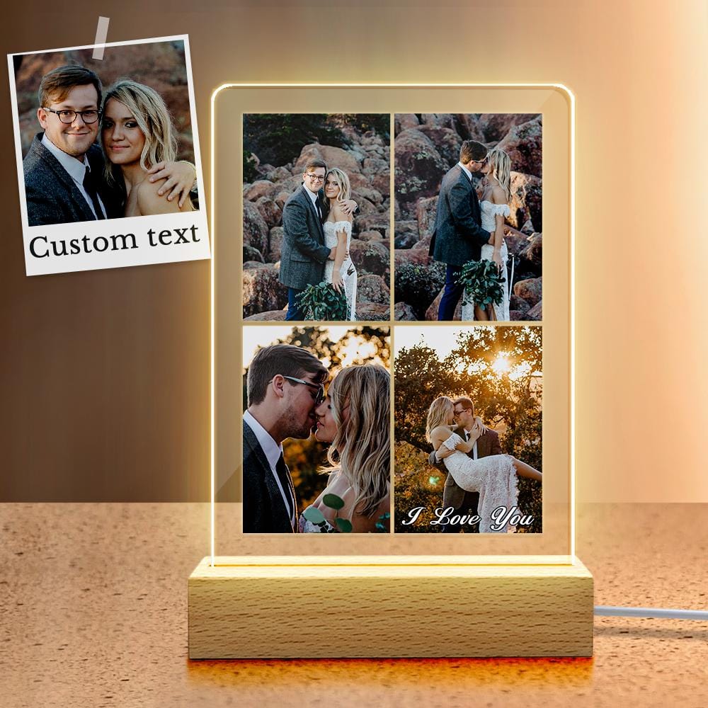 Custom Multi Photo Plaque Wedding Gifts for Her Acrylic