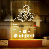 Custom Song Gift Custom Spotify Night Light Engraved Photo Music Plaque Gift For Him