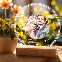 Custom Song Gift Spotify Round Night Light Personalized Photo Music Night Light