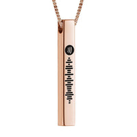 Spotify Necklace Personalized Song Code Necklace Custom 3D Engraved Vertical Bar Necklace