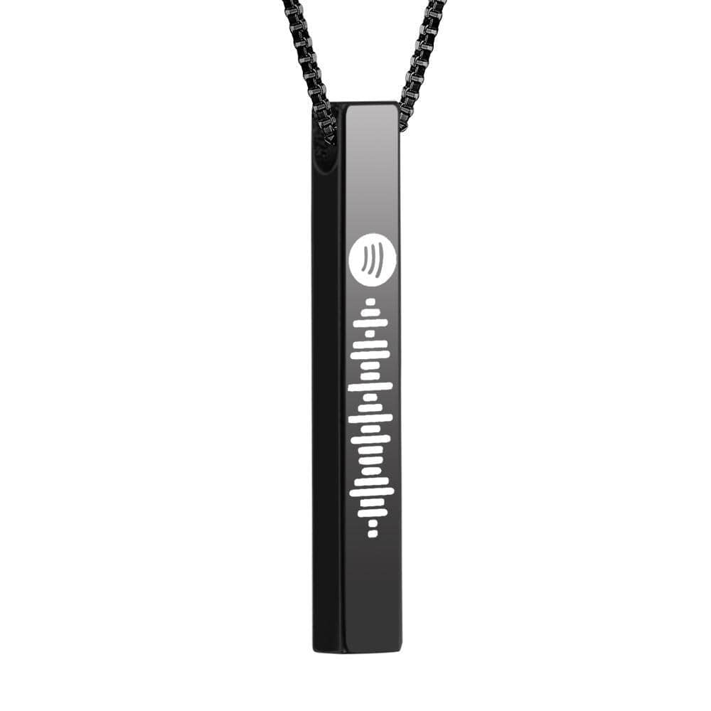 Spotify Necklace Personalized Song Code Necklace Custom 3D Engraved Vertical Bar Necklace