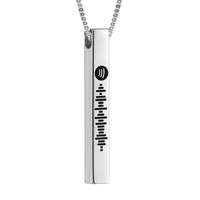 Spotify Necklace Scannable Song Code Necklace 3D Engraved Vertical Bar Necklace Gifts for Her