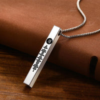 Spotify Necklace Scannable Song Code Necklace 3D Engraved Vertical Bar Necklace Gifts for Her