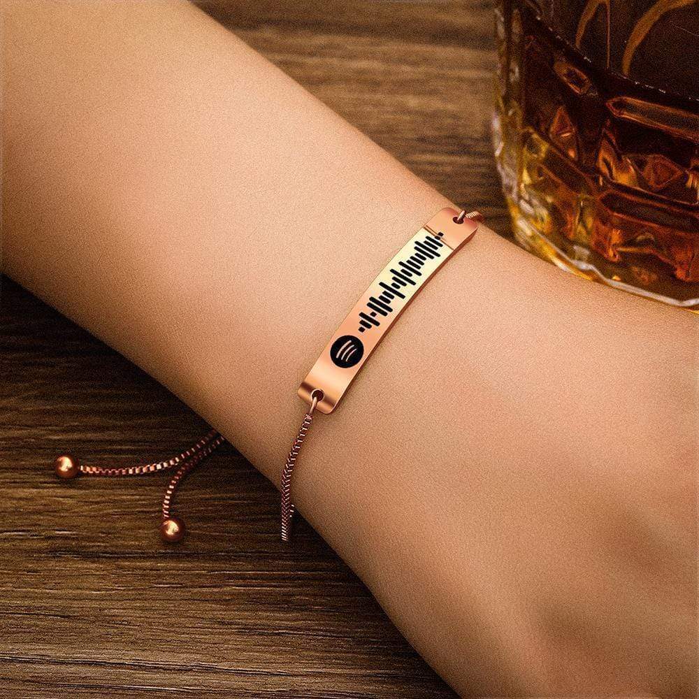 Scannable Spotify Bracelet Gifts for Couple Stainless Steel Graduation Bracelets For Her