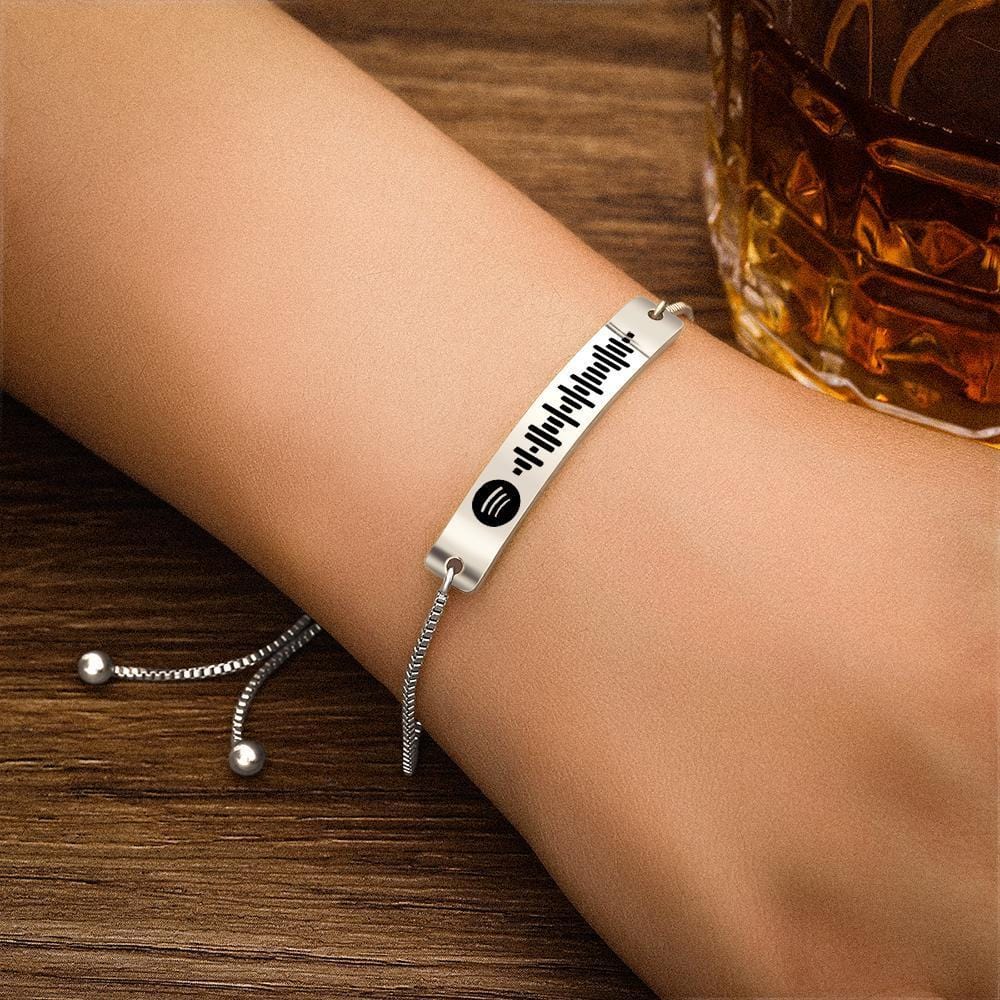 Custom Spotify Code Bracelet Gifts for Music Lovers Stainless Steel Graduation Bracelets For Her