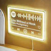 Scannable Spotify Code Adjustable White Light Lamp Personalized Music Night Light Room Decor