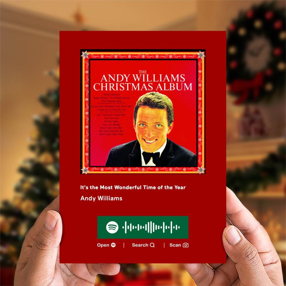 It's the Most Wonderful Time of the Year Spotify Code Music Greeting Card