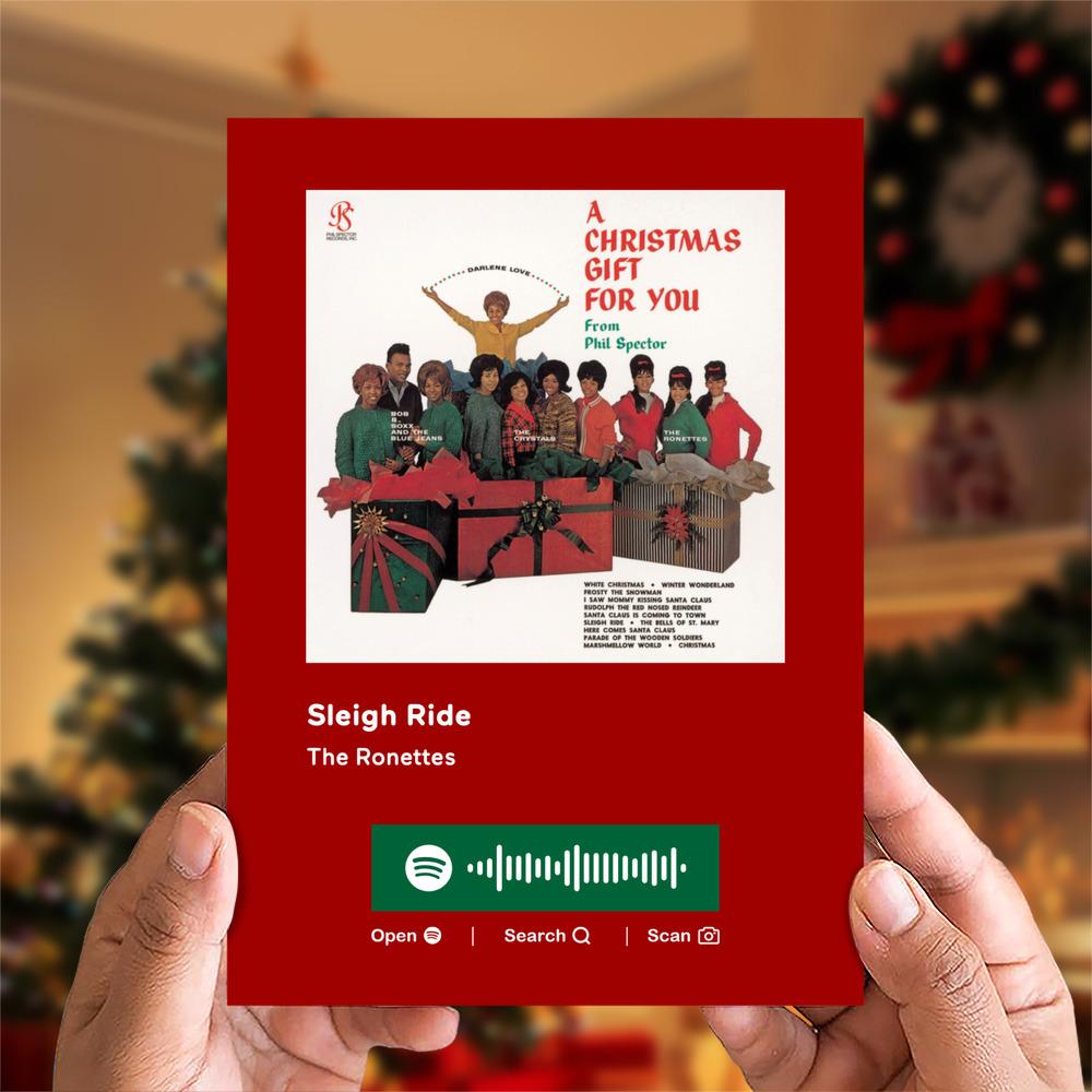 Sleigh Ride Spotify Code Music Greeting Card