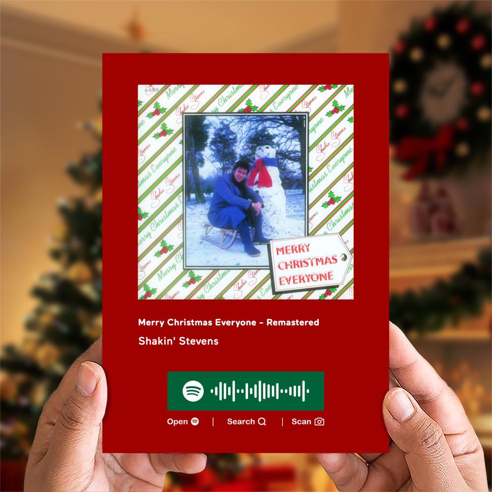 Merry Christmas Everyone - Remastered Spotify Code Music Greeting Card