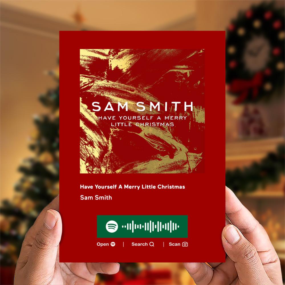 Have Yourself A Merry Little Christmas Spotify Code Music Greeting Card