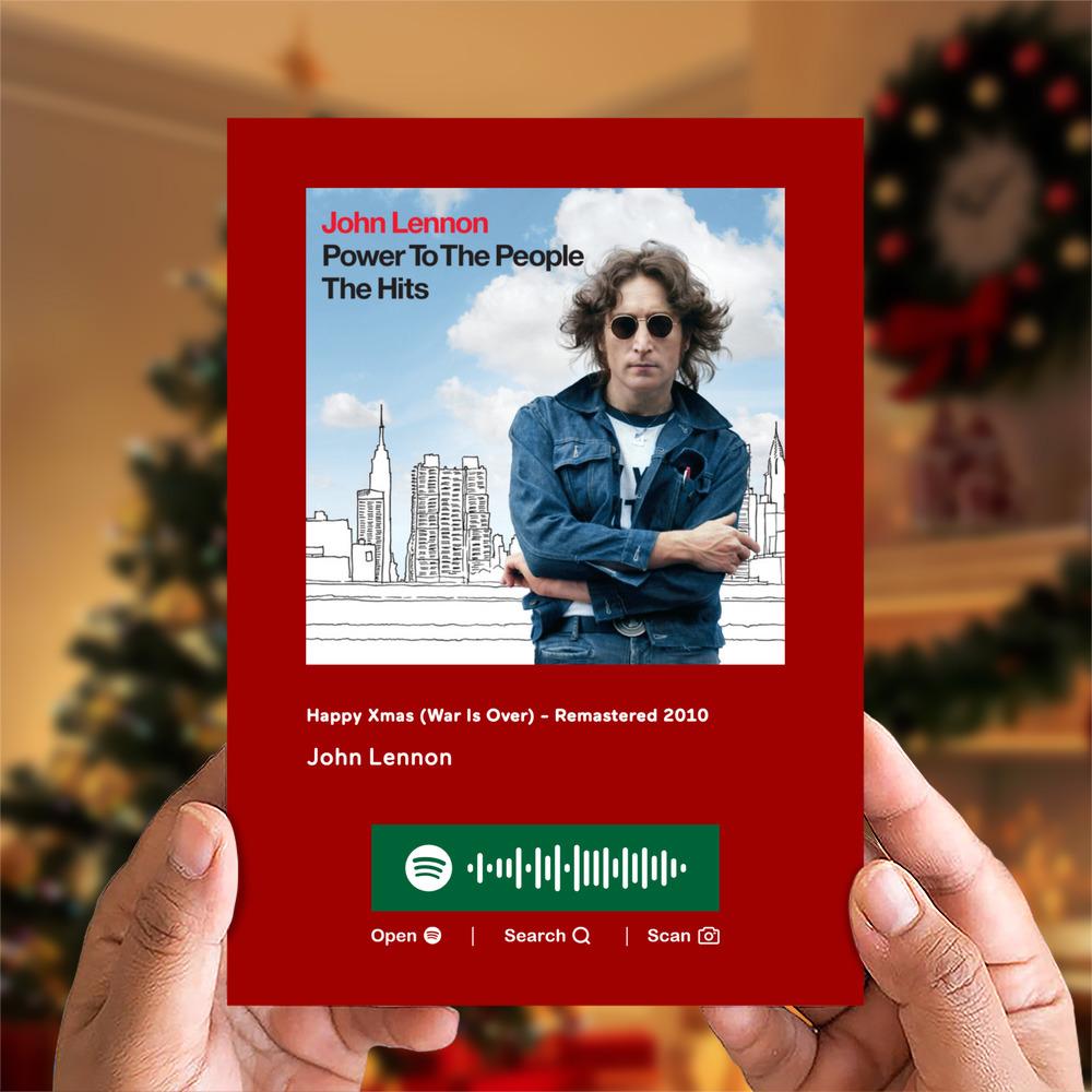 Happy Xmas (War Is Over) - Remastered 2010 Spotify Code Music Greeting Card