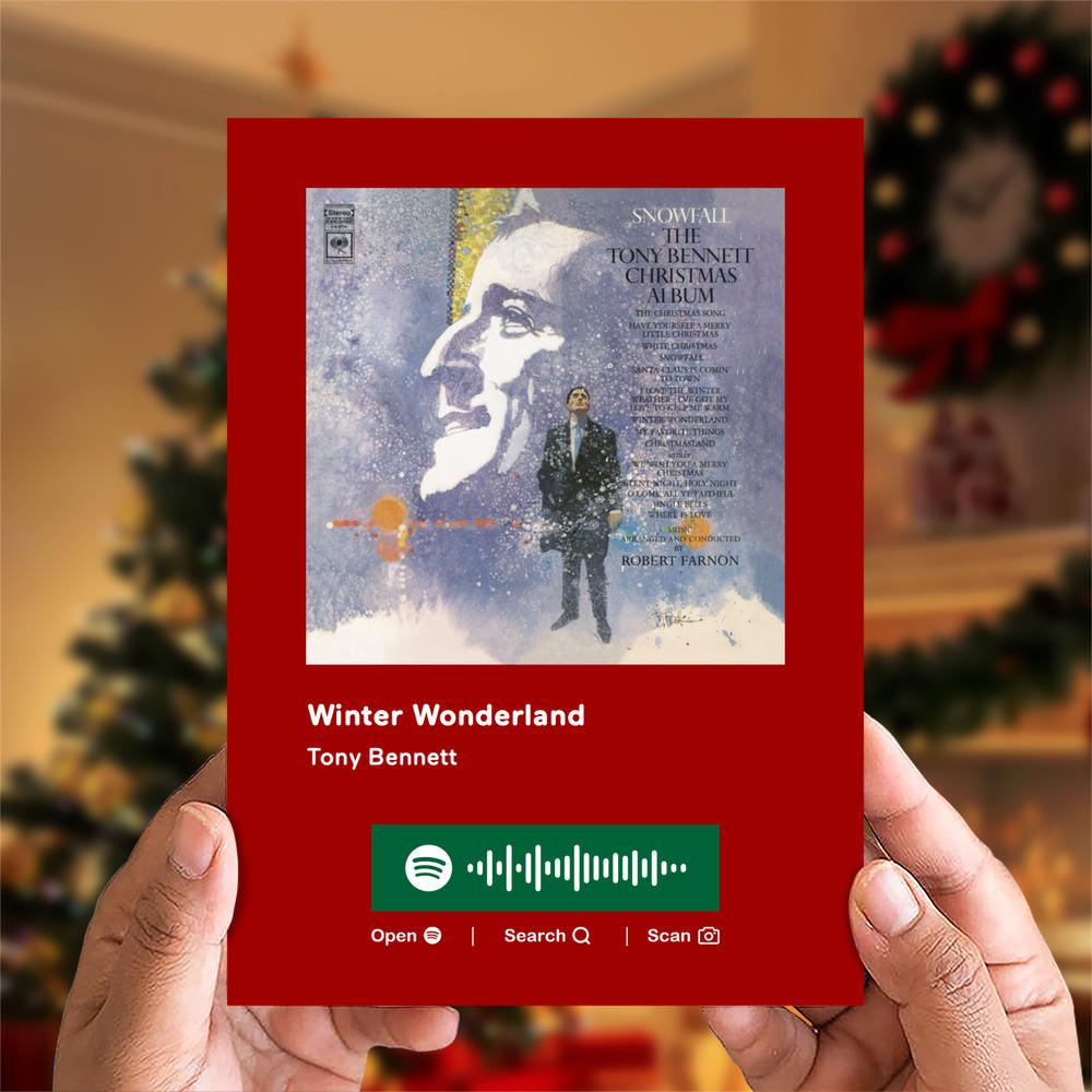 Winter Wonderland Spotify Code Music Greeting Card