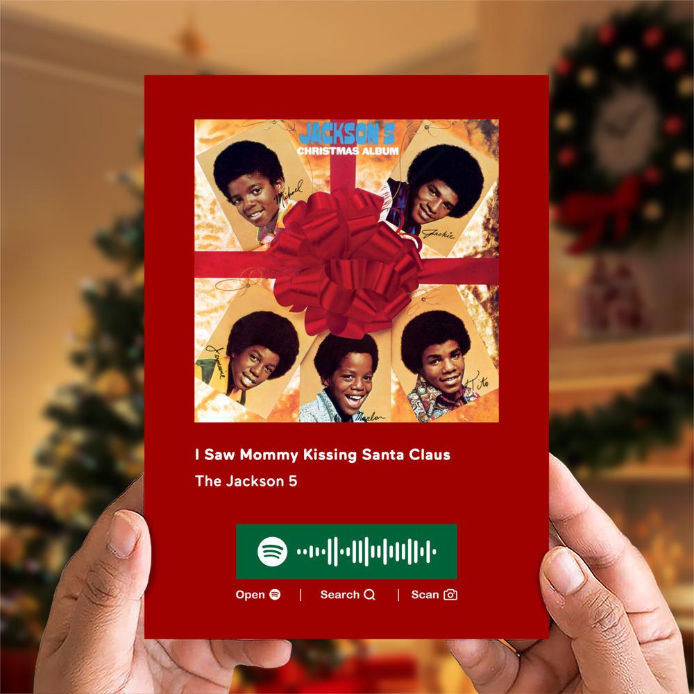 I Saw Mommy Kissing Santa Claus Spotify Code Music Greeting Card