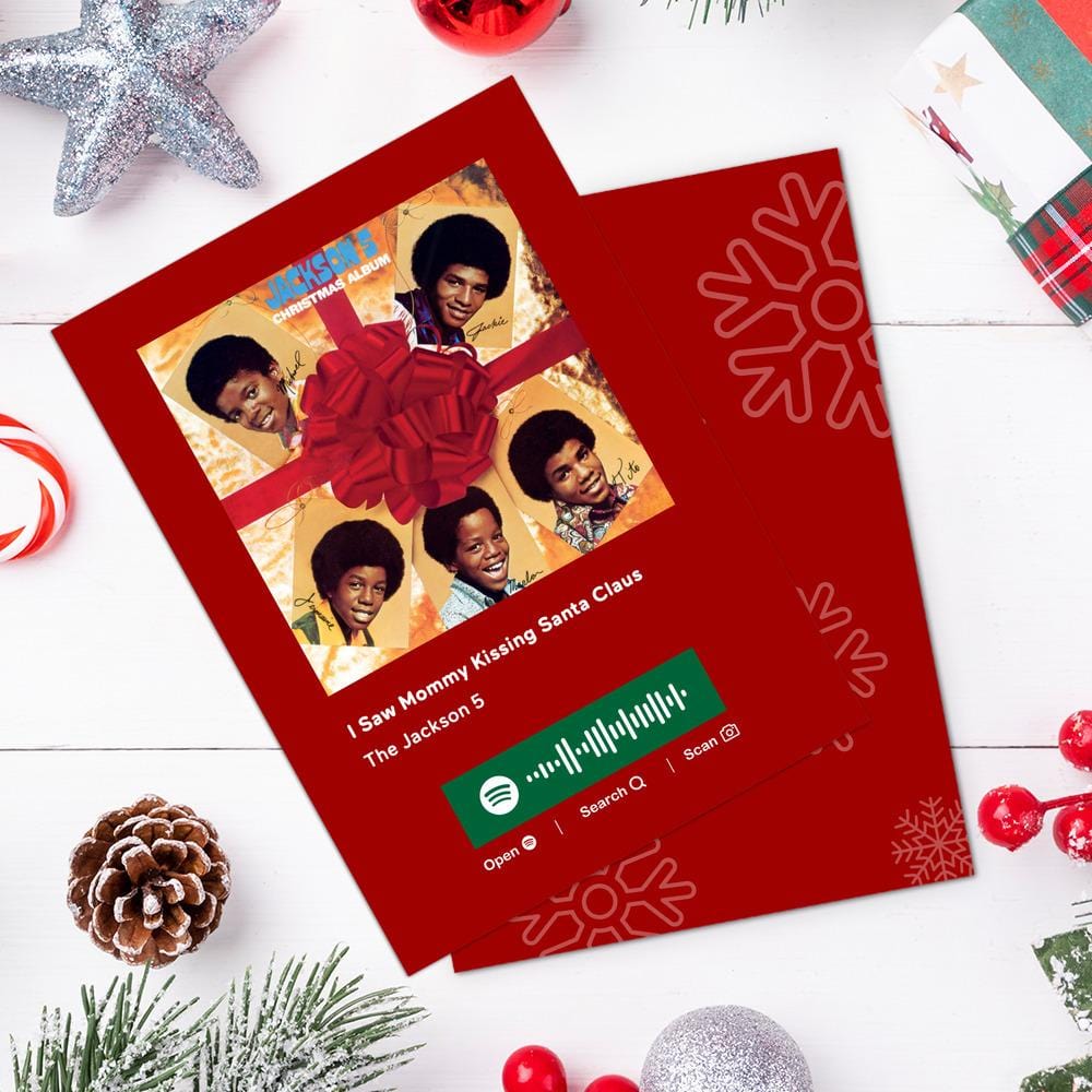 I Saw Mommy Kissing Santa Claus Spotify Code Music Greeting Card