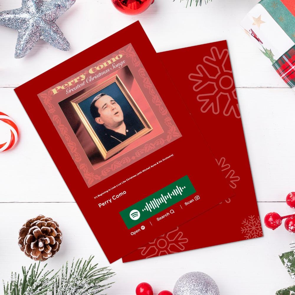 It's Beginning to Look a Lot Like Christmas (with Mitchell Ayres & His Orchestra) Spotify Code Music Greeting Card