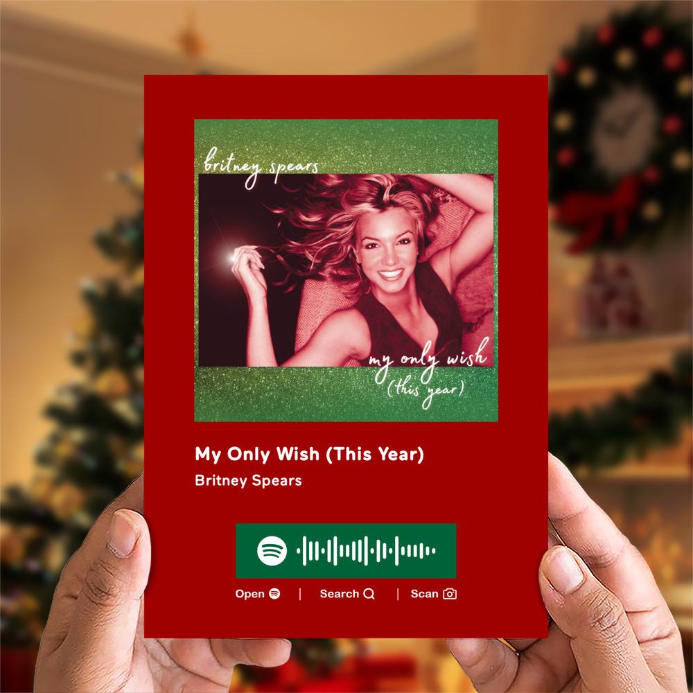 My Only Wish (This Year) Spotify Code Music Greeting Card