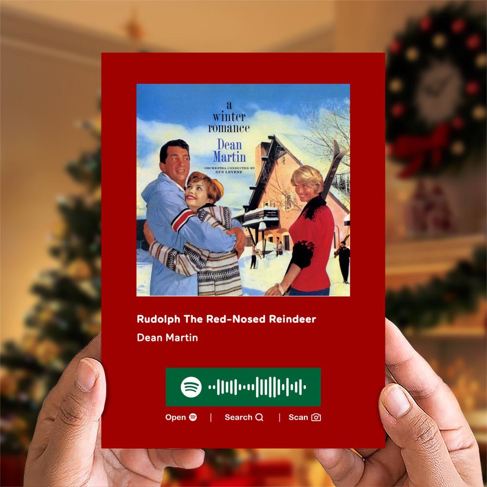 Rudolph The Red-Nosed Reindeer Spotify Code Music Greeting Card