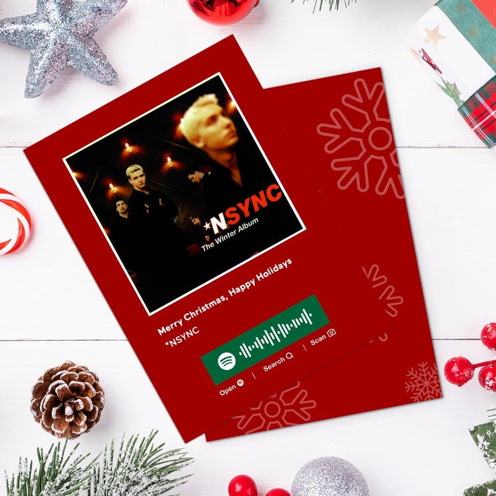 Merry Christmas, Happy Holidays Spotify Code Music Greeting Card