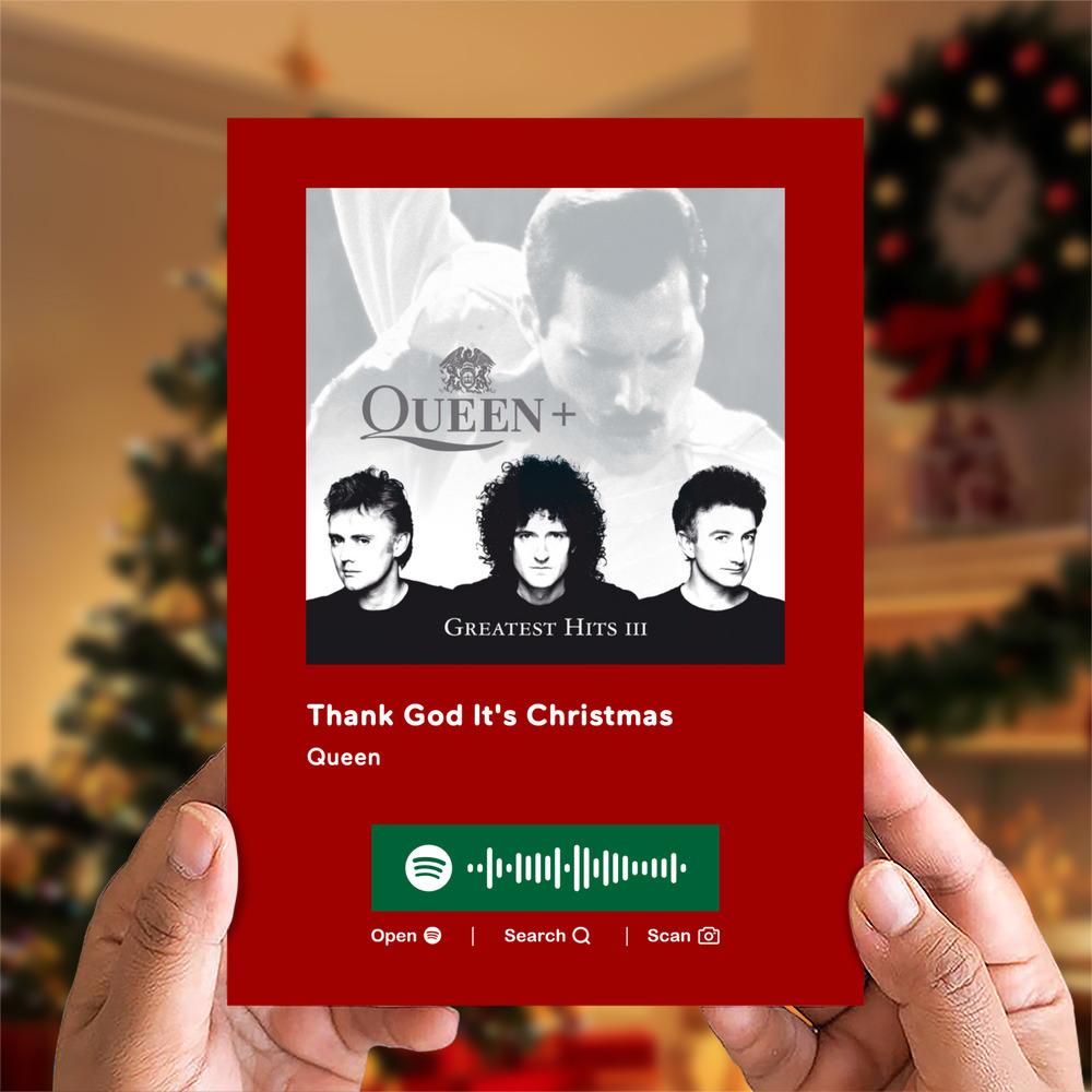 Thank God It's Christmas Spotify Code Music Greeting Card