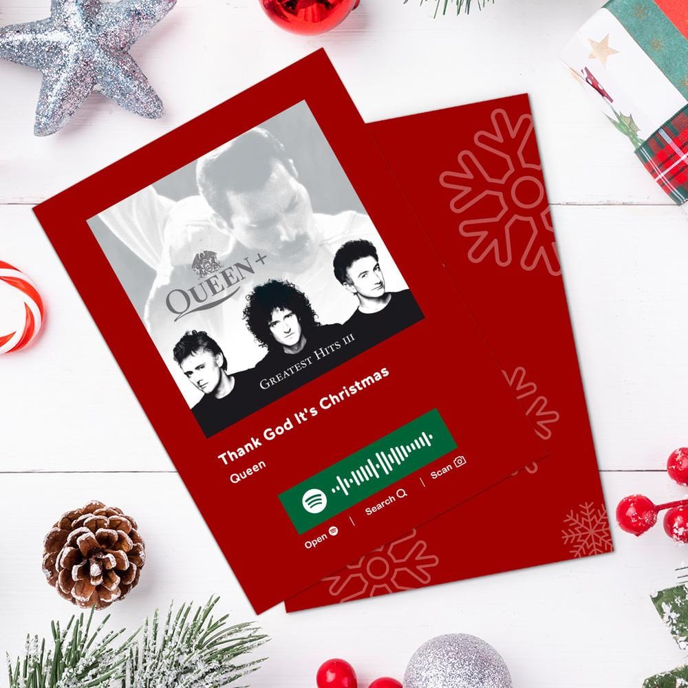 Thank God It's Christmas Spotify Code Music Greeting Card