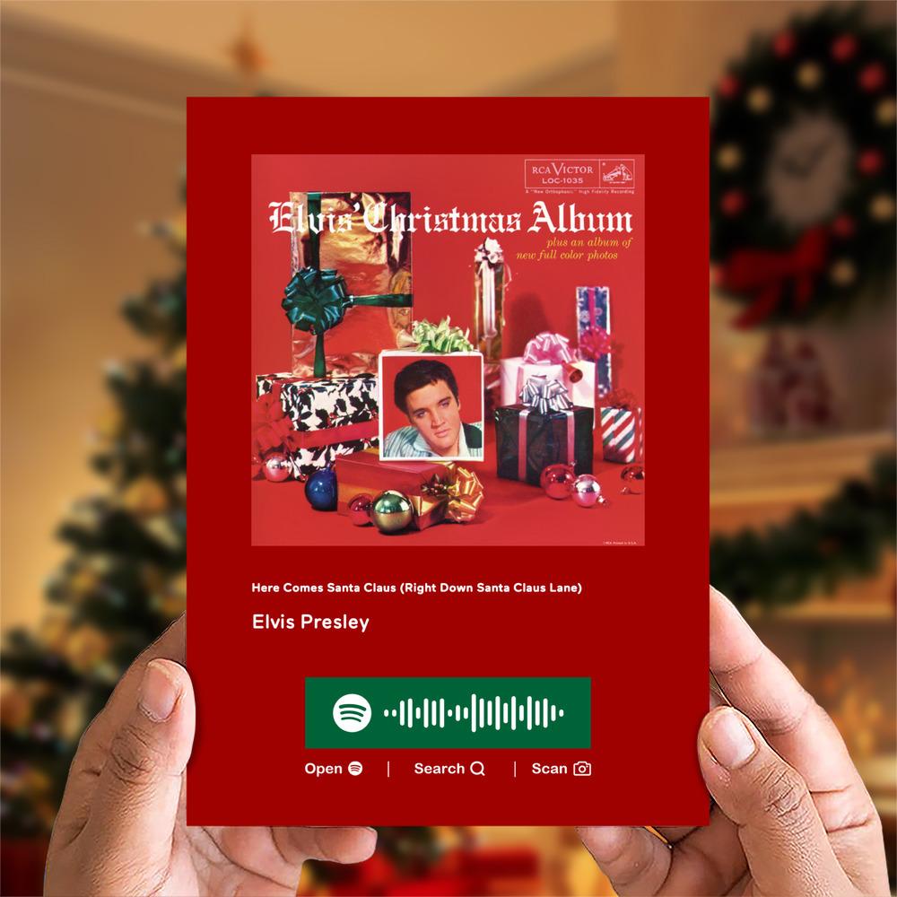 Here Comes Santa Claus (Right Down Santa Claus Lane) Spotify Code Music Greeting Card