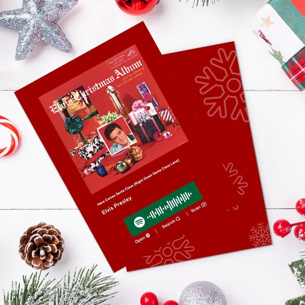 Here Comes Santa Claus (Right Down Santa Claus Lane) Spotify Code Music Greeting Card