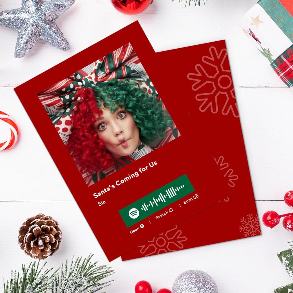 Santa's Coming for Us Spotify Code Music Greeting Card