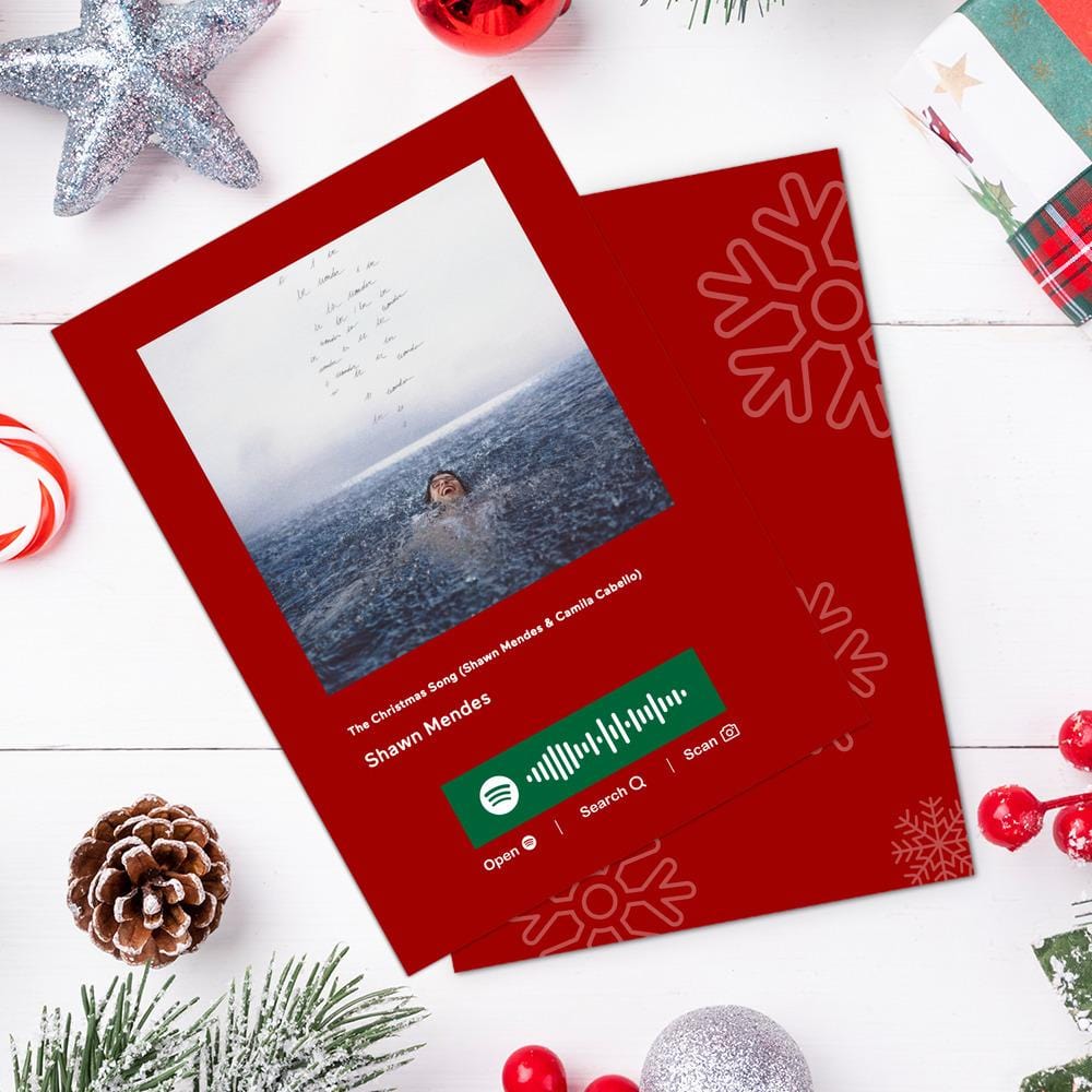 The Christmas Song (Shawn Mendes & Camila Cabello) Spotify Code Music Greeting Card