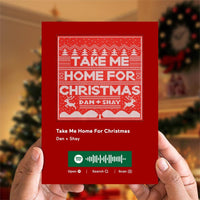 Take Me Home For Christmas Spotify Code Music Greeting Card