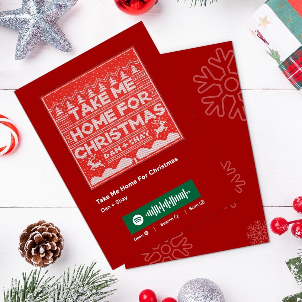 Take Me Home For Christmas Spotify Code Music Greeting Card