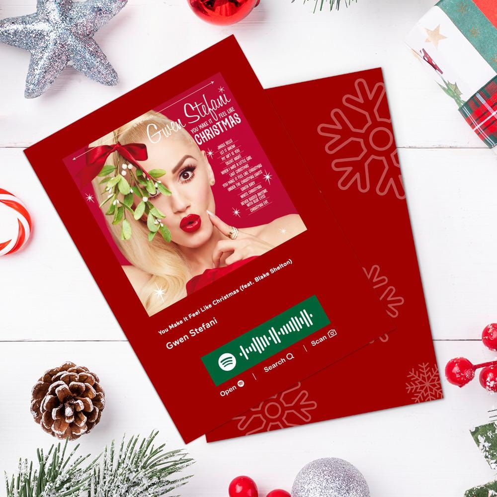 You Make It Feel Like Christmas (feat. Blake Shelton) Spotify Code Music Greeting Card