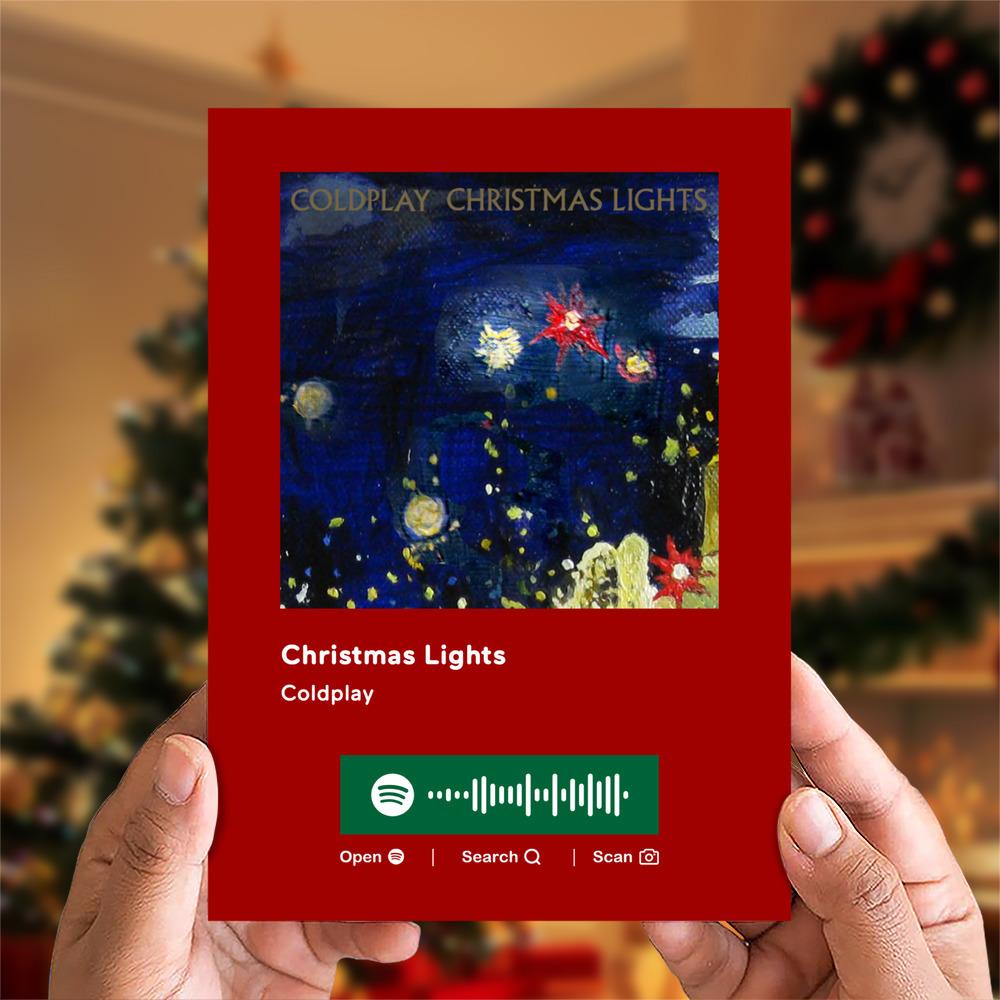 Christmas Lights Spotify Code Music Greeting Card