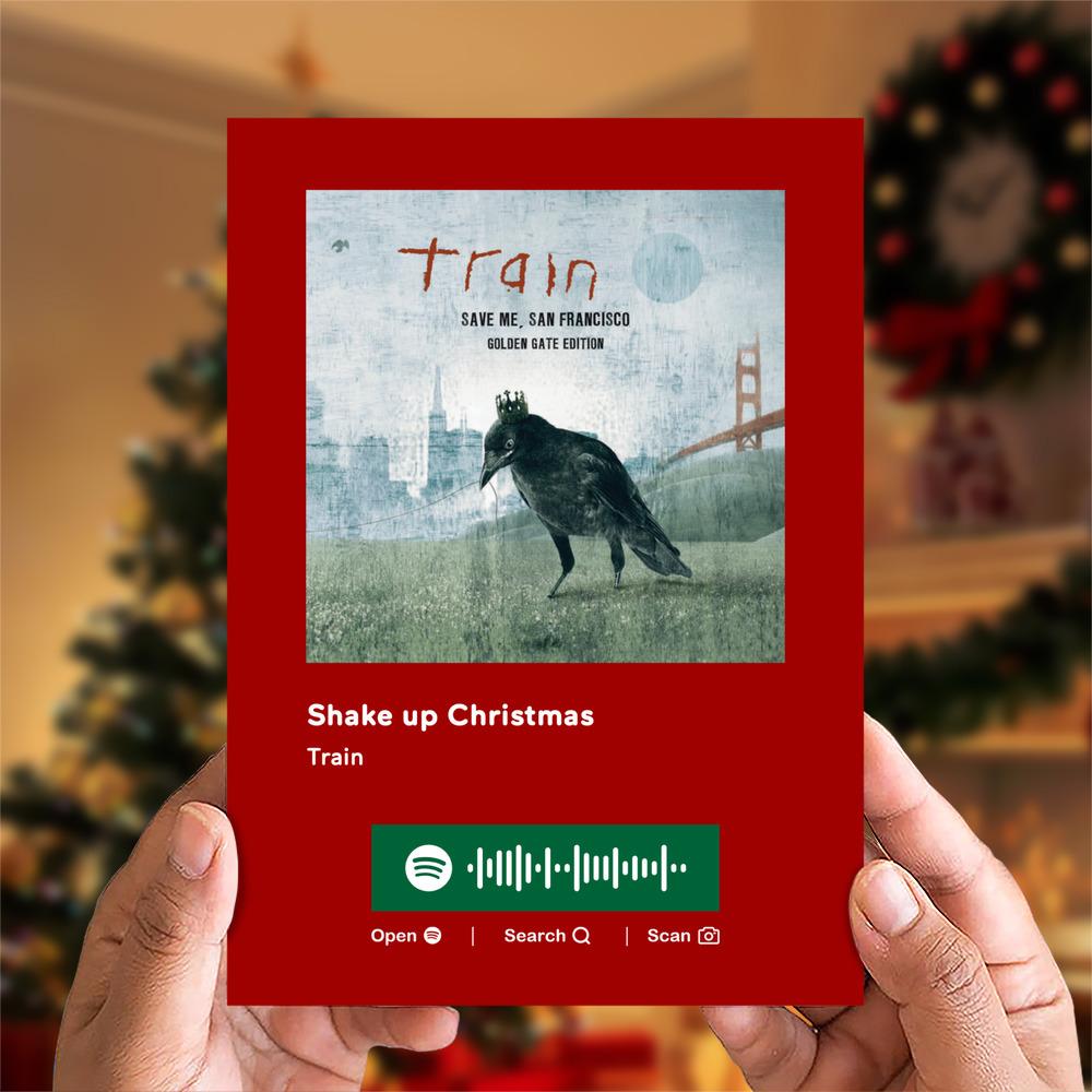 Shake up Christmas Spotify Code Music Greeting Card