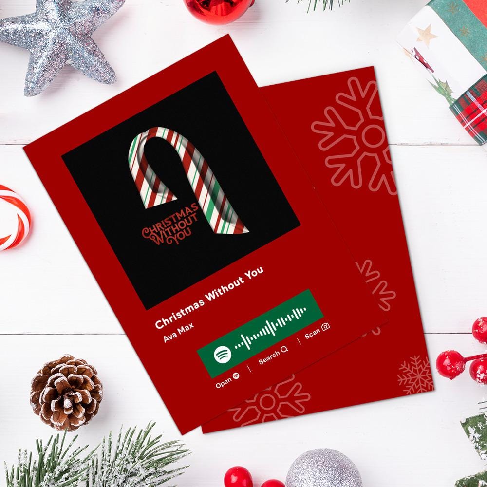 Christmas Without You Spotify Code Music Greeting Card