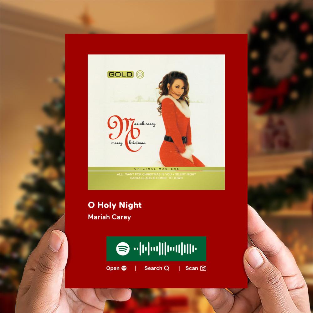 O Holy Night Spotify Code Music Greeting Card