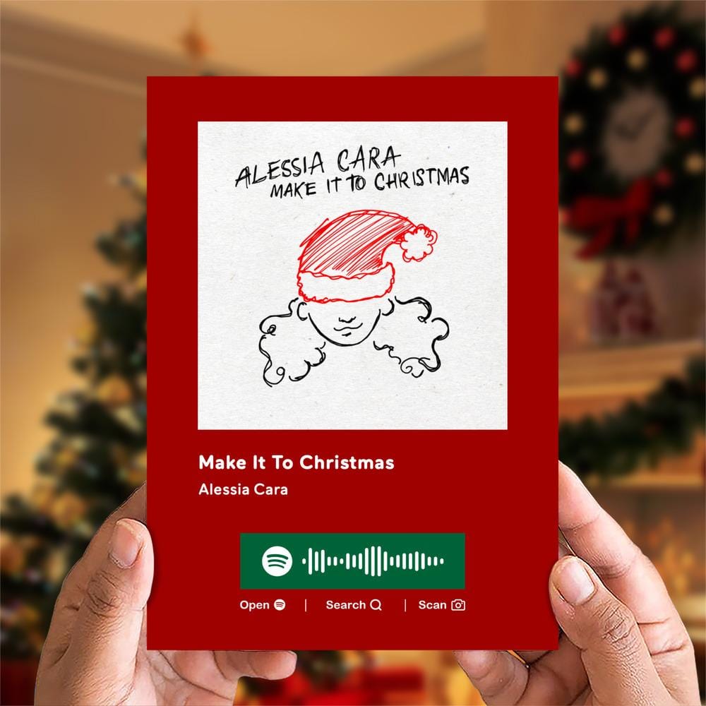 Make It To Christmas Spotify Code Music Greeting Card