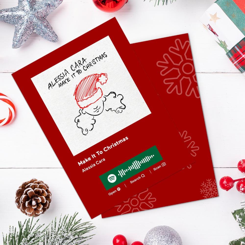 Make It To Christmas Spotify Code Music Greeting Card