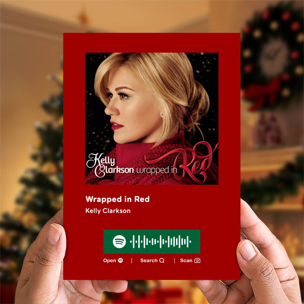 Wrapped in Red Spotify Code Music Greeting Card