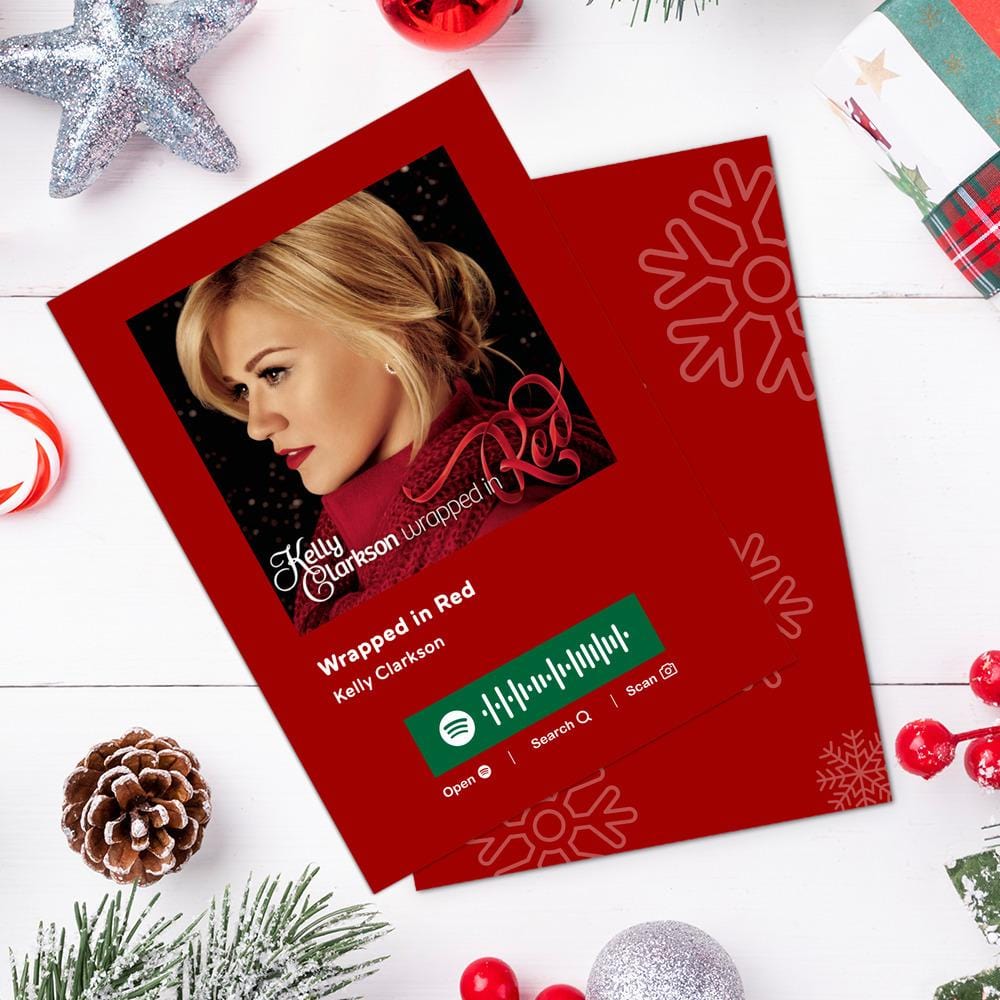 Wrapped in Red Spotify Code Music Greeting Card