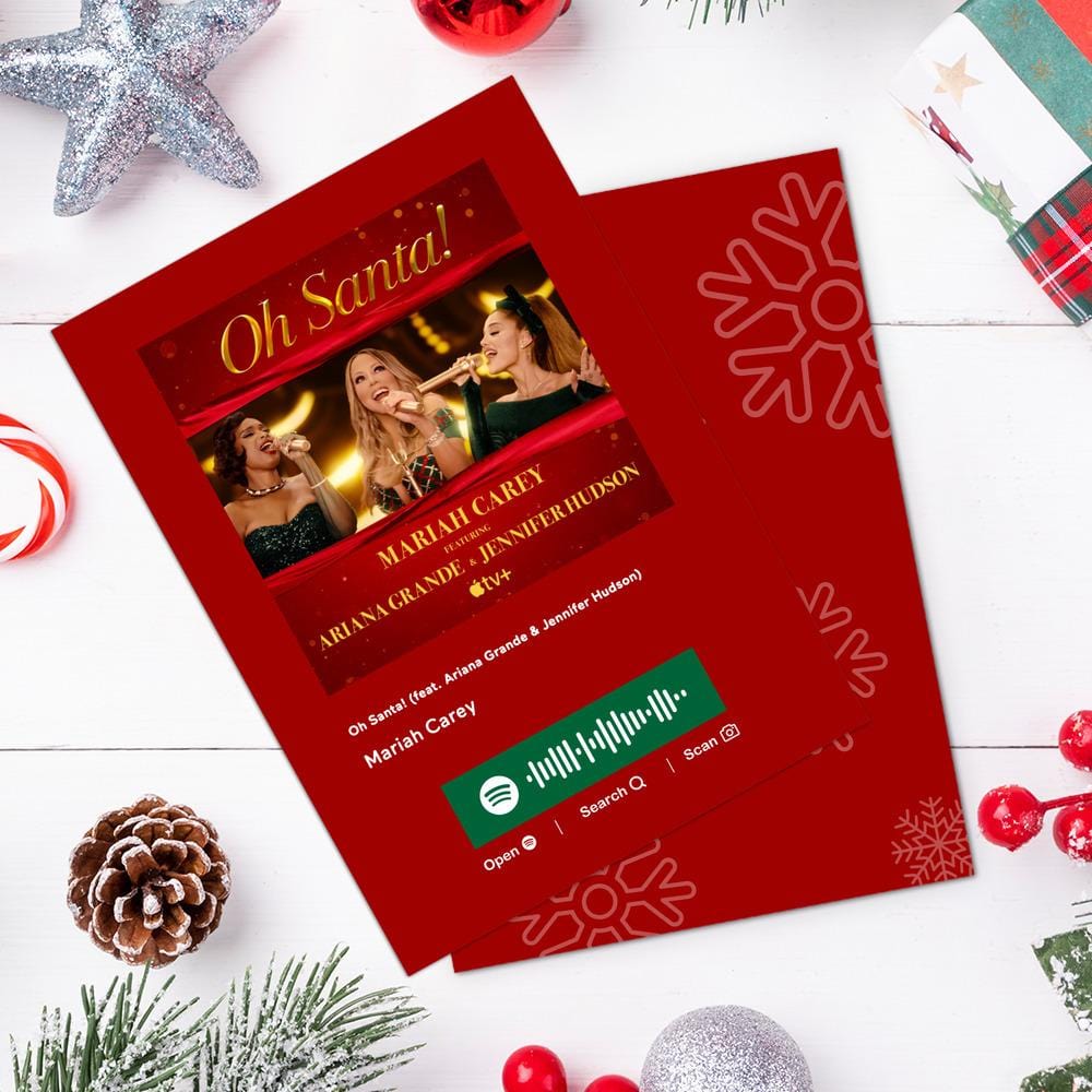 Oh Santa! (feat. Ariana Grande & Jennifer Hudson) Spotify Code Music Greeting Card