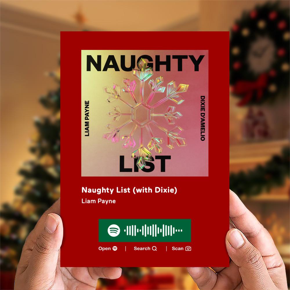 Naughty List (with Dixie) Spotify Code Music Greeting Card