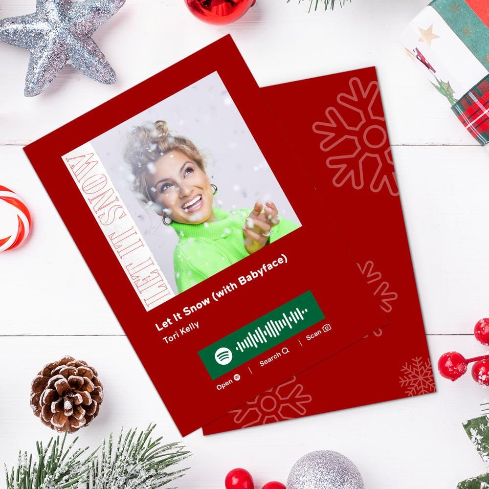 Let It Snow (with Babyface) Spotify Code Music Greeting Card