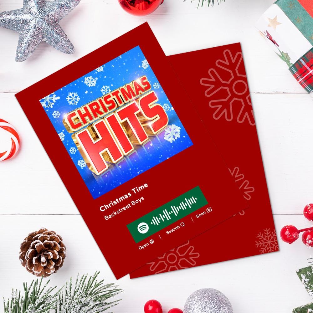 Christmas Time Spotify Code Music Greeting Card