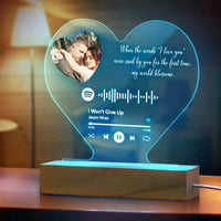 Custom Heart Spotify Night Light Valentine's Day Gifts for Him